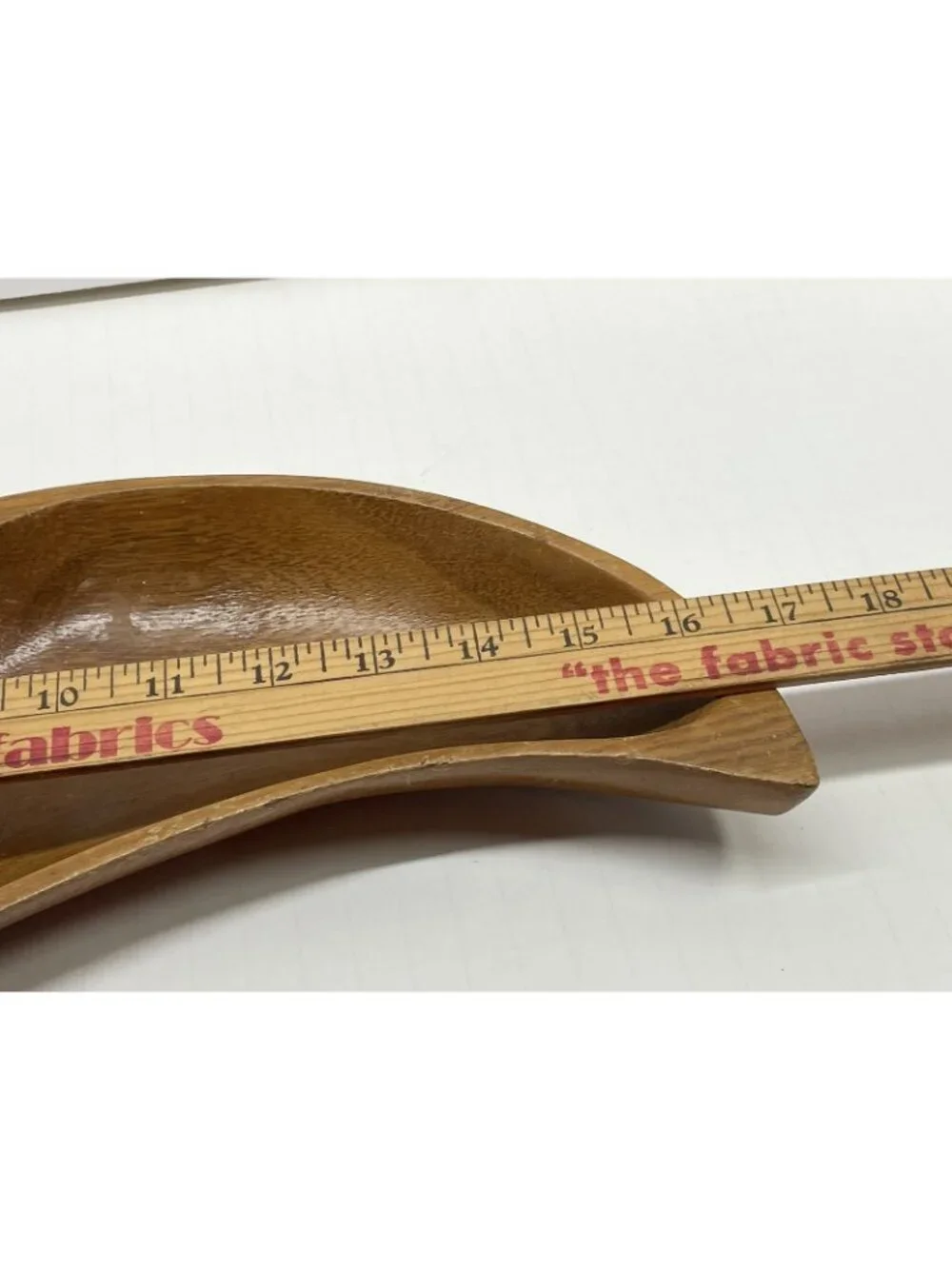 Vintage MCM Hand Carved Wood Divided Tear Drop Dish Bowl Large Teak Teardrop 60s